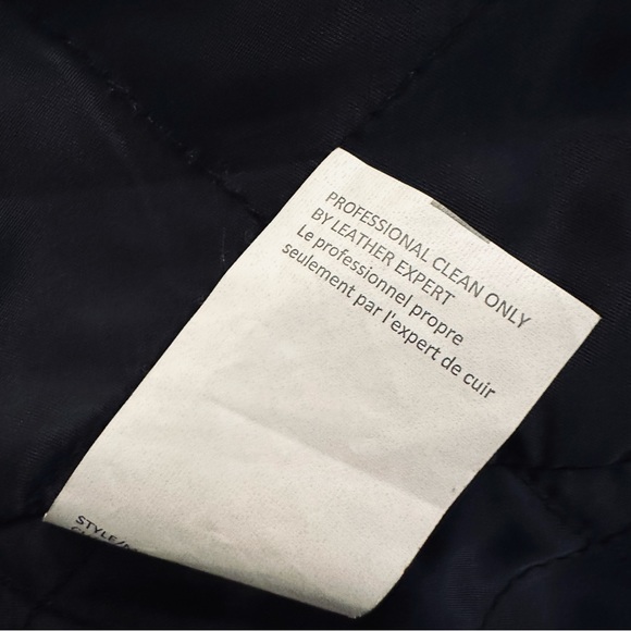 VINCE Black White Tweed Shawl Collar Asymmetric Zip Coat Ribbed Leather Size S - Picture 8 of 15